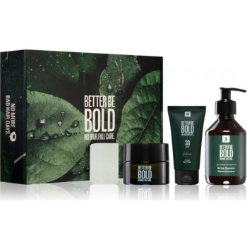 Better Be Bold BOLDs BEST šampon pro muže bez vlasů 200 ml + opalovací emulze pro muže 50 ml + matný krém na pleš 50 ml + kamenec na řezné rány po holení pro muže 75 ml