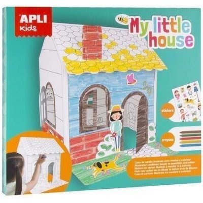 APLI Kreativní sada "Sticker & Crayon" kartonový domeček barvitelný Kids 16716