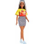 Barbie Modelka 179 ohnivé tričko a kostkovaná sukně – Zboží Mobilmania