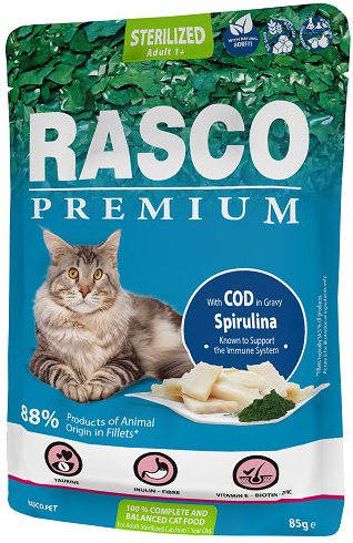 Rasco Premium Cat Adult Sterilized Cod in Gravy 85 g