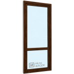 Kömmerling balkonové dveře 70 AD OS s příčkou levé tmavý dub/tmavý dub 70 x 200 cm jednostranná klika + madýlko + PVC rám – Hledejceny.cz