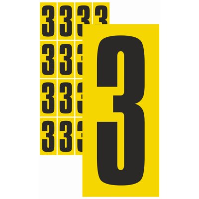 Čísla samolepicí 3 samolepící vinylová fólie velikost znaku 150 mm – Zboží Dáma