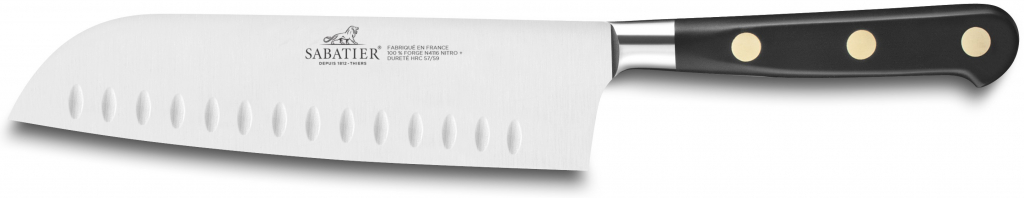 Lion Sabatier Santoku nůž IDÉAL mosazné nýty černá 18 cm