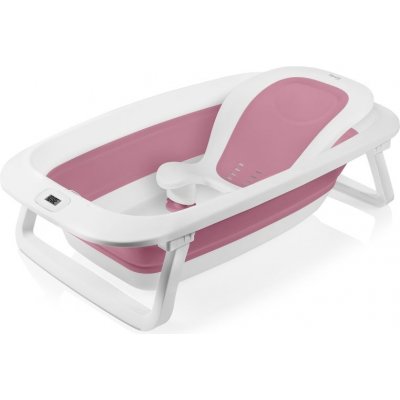 LIONELO Skládací vanička Babybubble s teploměrem a lehátkem Pink Magnolia – Zboží Dáma