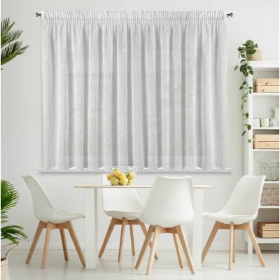 HOTOVÁ ZÁCLONA CARLA NA PÁSCE 300X145 CM BÍLA – Zboží Mobilmania