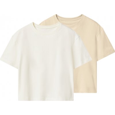 Esmara Kids dívčí triko 2 kusy bílá/béžová – Hledejceny.cz