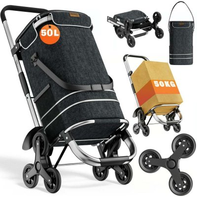 Jurhan Nákupní taška na kolečkách do schodů COMFORT, 50l černá 109120 – Zboží Mobilmania