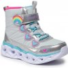 Dětské kotníkové boty Skechers kozačky Heart Lights Sweet Styling 302668L/SMLT Silver