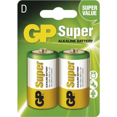Emos, Alkalická baterie GP Super D (LR20), 2ks blistr – Hledejceny.cz