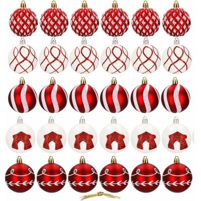 SPRINGOS Vánoční baňky červeno-bílé mix 6cm sada 30ks CA0866-XG – Hledejceny.cz