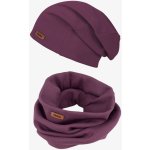 Doke Set Bavlněná čepice a nákrčník organic rib violet – Zboží Dáma
