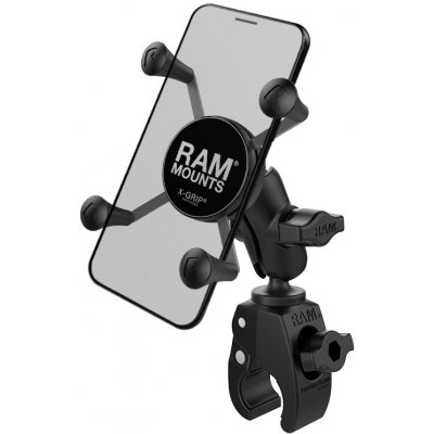 kompletní sestava držáku pro velké mobilní telefony RAM Mounts X-Grip se "Snap-Link Tough-Claw" upínaním na řidítka