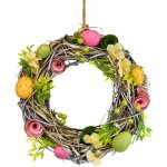 Slámový věnec s vajíčky a s kvítky Ø30 cm – Hledejceny.cz