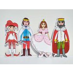MARIONETINO Kašpárek Princezna Princ Král loutky pro děti 4 ks PRŮHLEDNÝ SÁČEK: Zboží Vám přijde zabalené do průhledné fólie.