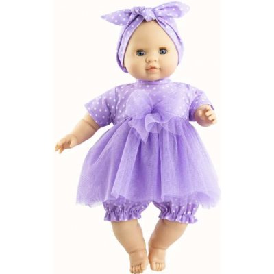 Paola Reina Realistické miminko Noemi ve fialovém oblečku Los Manus 36 cm – Zboží Mobilmania
