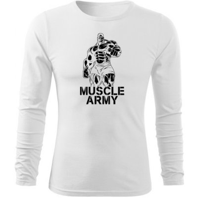 Dragova Fit-T tričko s dlouhým rukávem muscle man bílá
