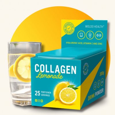 WoldoHealth® Mořský a hovězí kolagen Limonáda 25 x 12 g