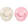 Dudlík Bibs De Luxe Ivory Baby pink 2 ks