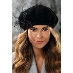 Krumlovanka Zimní dámský baret s květem W-0759/018 černý – Hledejceny.cz