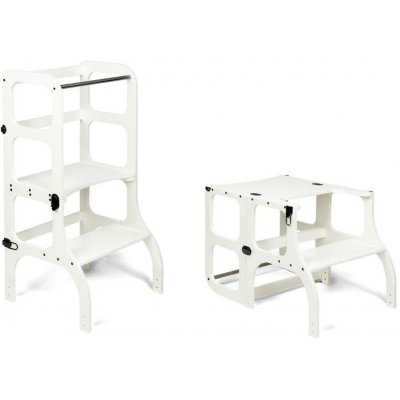 STEP’n’SIT Montessori učící věž stoleček 2v1 bílá Zlatá – Zbozi.Blesk.cz