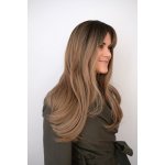 Angelina ombré paruka s ofinou ze syntetických vlasů hnědá – Zboží Mobilmania