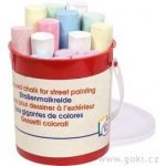 Goki Chodníkové barevné kulaté křídy v plastové kbelíku 15 ks – Zboží Dáma