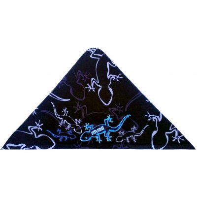 Rituall trojcípý šátek ještěrky černo modrá