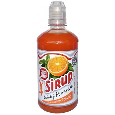 CukrStop Sirup se sladidly z rostliny stévie lahodný pomeranč 650 g