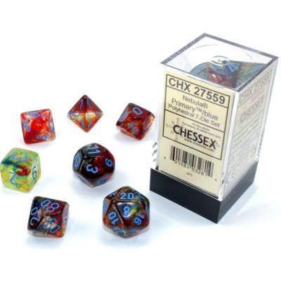 Sada 7 kostek Chessex Primary / Blue Polyhedral