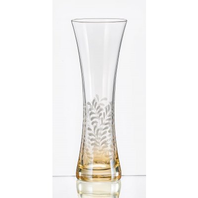 Crystalex Bohemia Glass Skleněná váza béžová s lístky 19,5 cm – Hledejceny.cz