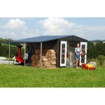 Biohort Postranní střecha Europa 6/7, tmavě šedá metalíza s jednokřídlými dveřmi – Zboží Dáma