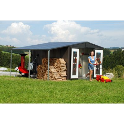 Biohort Postranní střecha Europa 6/7, tmavě šedá metalíza s jednokřídlými dveřmi – Zboží Dáma