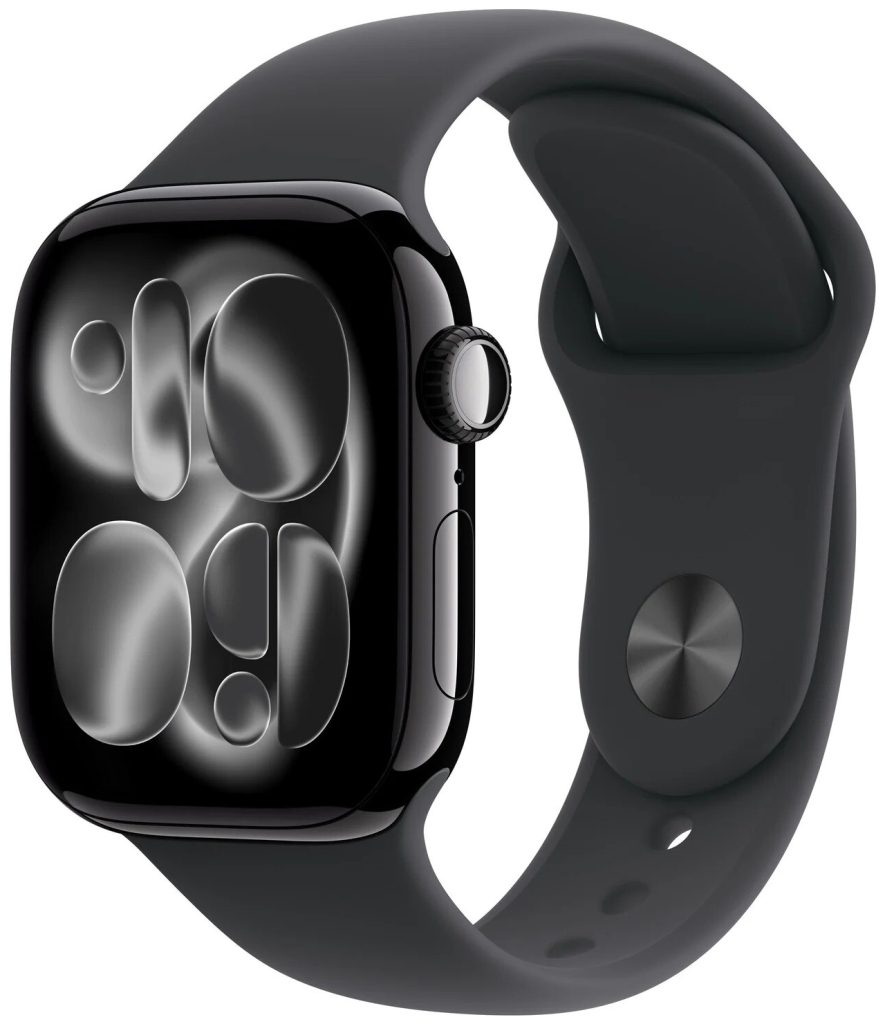 Apple Watch Series 11 GPS + Cellular 42mm Jet Black Aluminium Case with Black Sport Band S/M MF834WF/A