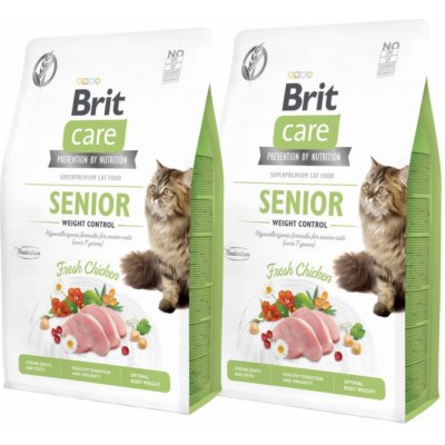 Brit Care Cat Grain-Free Senior Weight Control 2 x 7 kg – Hledejceny.cz