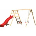 KARIBU FELIX 89338 dvousedadlová se žebříkem a červenou skluzavkou – Zboží Dáma
