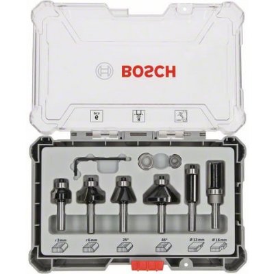 Bosch Sada fréz s 8mm vřetenem Trim&Edging, 6 ks,zarovnávání a zaoblování Trim and Edging Router Bit Set. 2607017469 – Hledejceny.cz