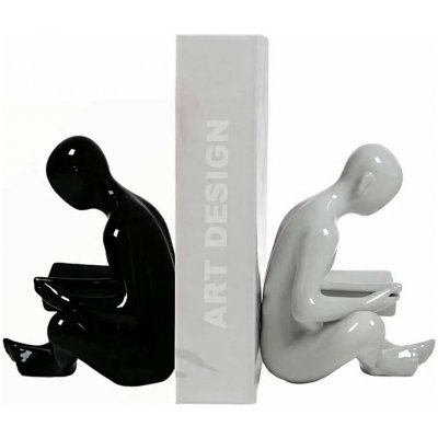 Estilo Home Zarážka na knihy 17,5x13x14 cm černá/bílá EH0025 – Zbozi.Blesk.cz