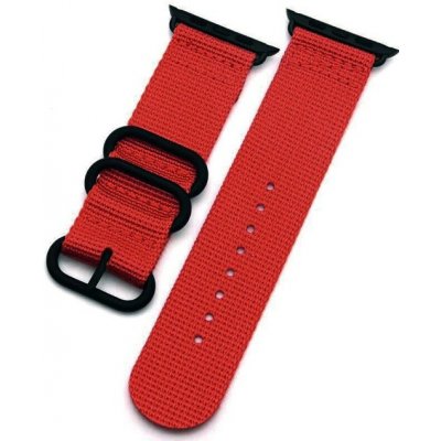 Crested Tkaný nylonový řemínek s trojitou přezkou pro Apple Watch 42, 44 a 45 mm červený YACZ-Y971 – Zboží Mobilmania