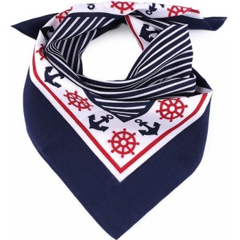 Bavlněný šátek s kotvami modrá pařížská