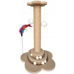 Textilomanie Dřevěné kočičí škrabadlo s kuličkami Luntris 43 cm – Hledejceny.cz