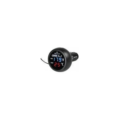 Digitální voltmetr do autozásuvky 12V s teploměrem s USB | Zboží Auto