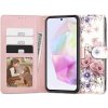 Pouzdro a kryt na mobilní telefon TECH-PROTECT WALLET SAMSUNG GALAXY A35 5G BLOSSOM FLOWER