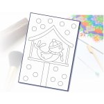 Radost v písku Šablona na pískování ptáček v budce A5 148 x 210 mm – Zboží Dáma