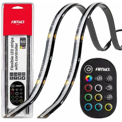 Amio LED interiérové RGB osvětlení 2×30 cm, s dálkovým ovládáním, 12V – Hledejceny.cz