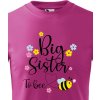 Dětské tričko dětské tričko s potiskem Big sister to bee purpurová