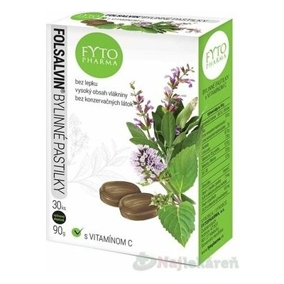 Fytopharma FOLSALVIN bylinné pastilky s vitamínem C 30 ks – Hledejceny.cz