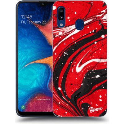 Pouzdro Picasee silikonové Samsung Galaxy A20e A202F - Red black čiré – Zbozi.Blesk.cz