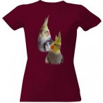 Tričko s potiskem Korela chocholatá dámské Vínová – Zboží Dáma