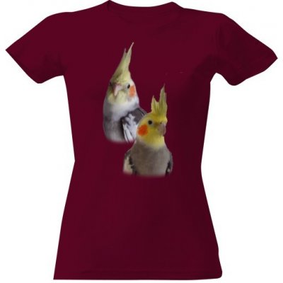 Tričko s potiskem Korela chocholatá dámské Vínová – Zboží Dáma