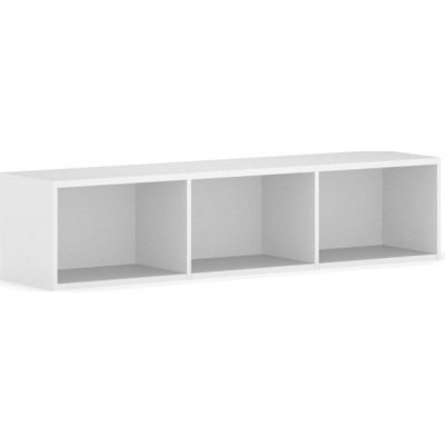 Nástěnná knihovna Integro, 465x1750x400 mm, 3 police, bílá – Sleviste.cz